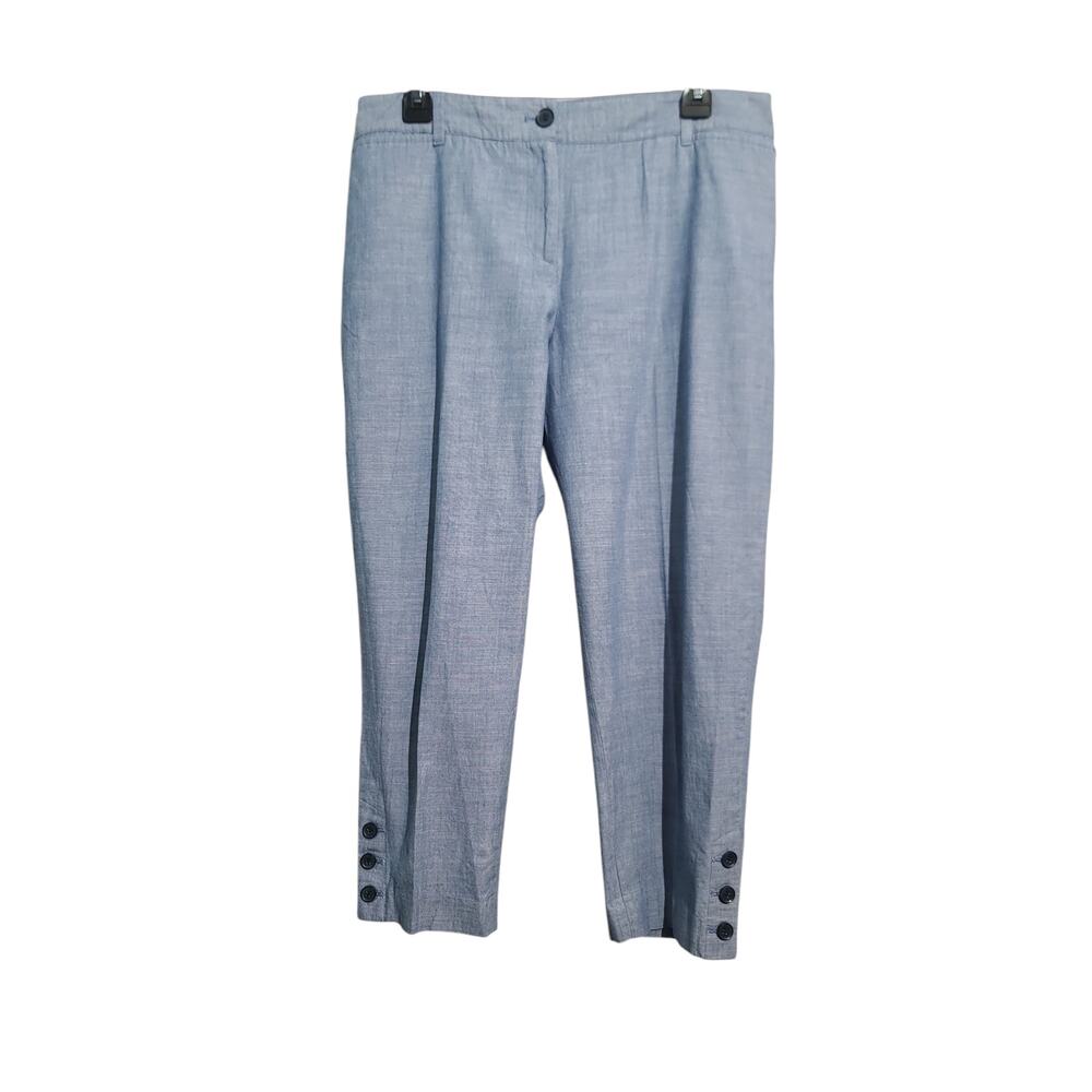 Talbots Petite Perfect Crop Chambray Button Cuff … - image 1